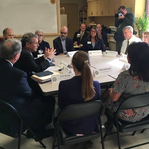 Sen. Sherrod Brown joins addiction treatment professionals, patients at St. Vincent Charity Medical Center