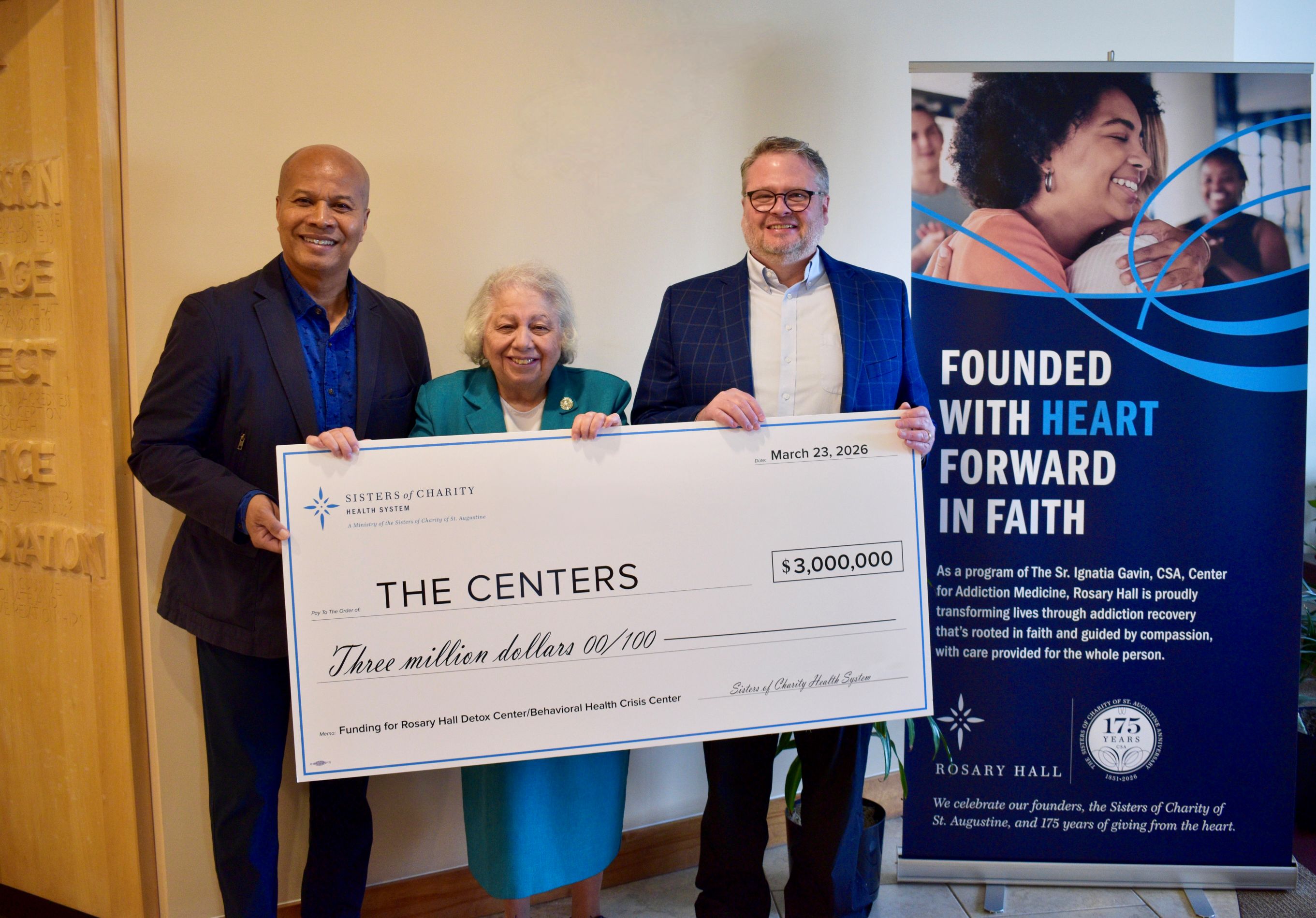 Sisters of Charity Health System commits $3 Million to support Behavioral Health Crisis Center led by The Centers