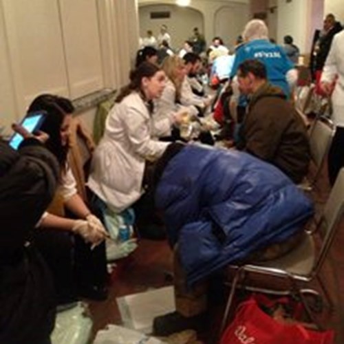 St. Vincent Charity Medical Center provides free podiatry care to the homeless
