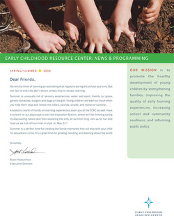 Early Childhood Resource Center releases Spring-Summer 2016 Training Calendar