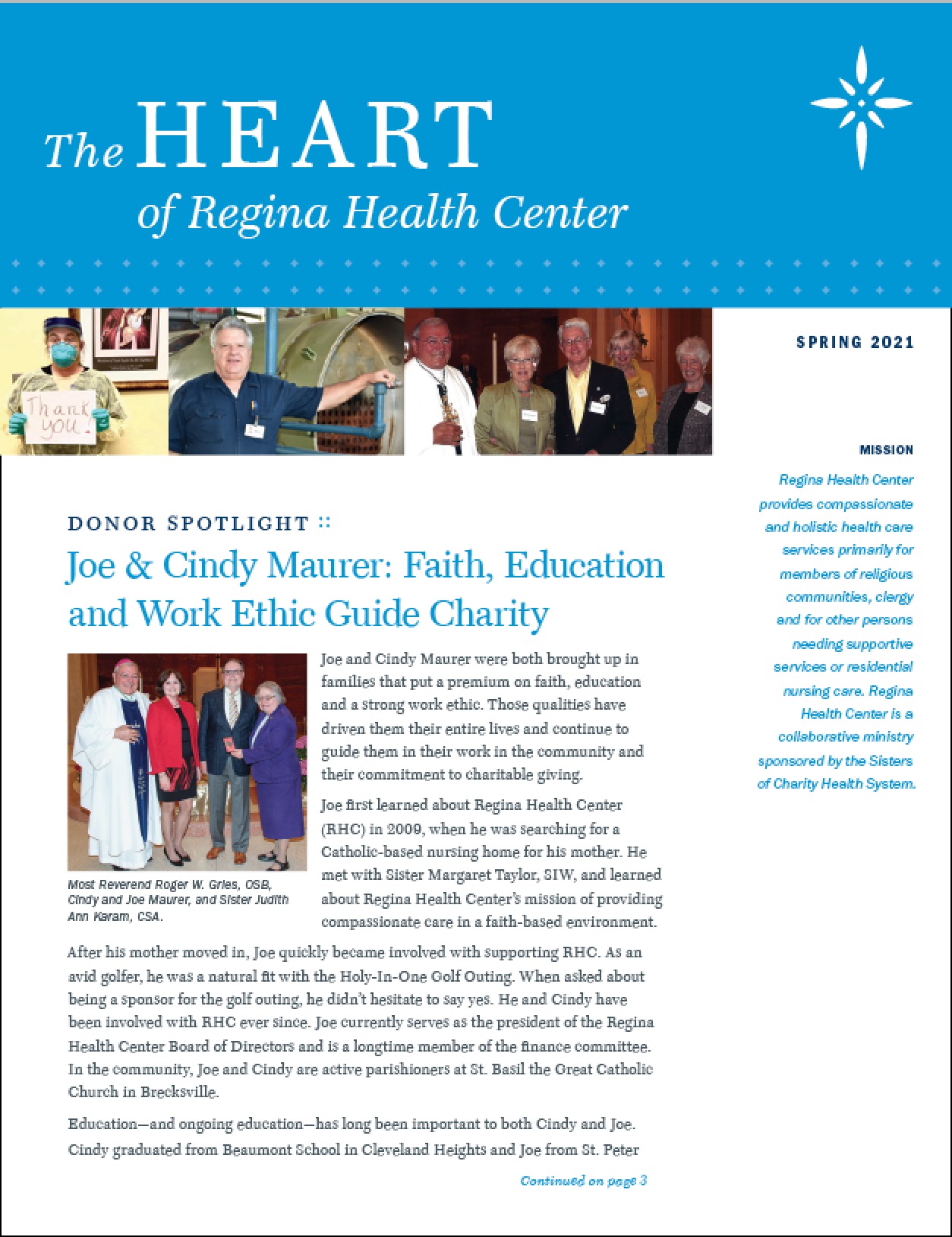The Heart of Regina Health Center: donor spotlight focuses on encouraging employee recognition and advancement