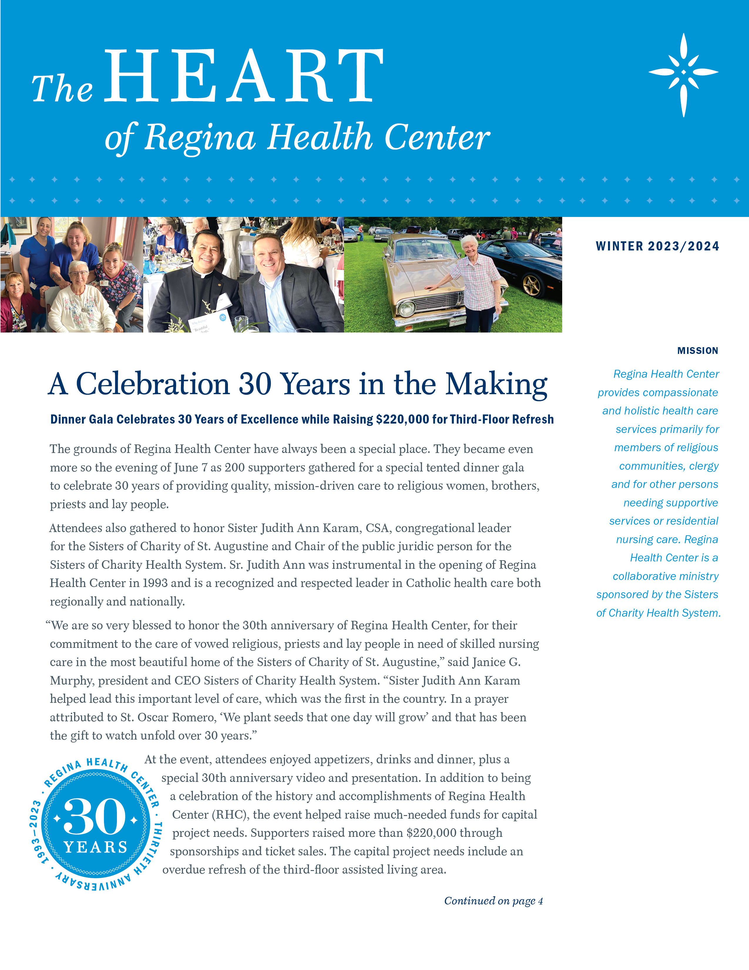 From the Heart: Regina Health Center showcases 30th anniversary celebration in recent newsletter