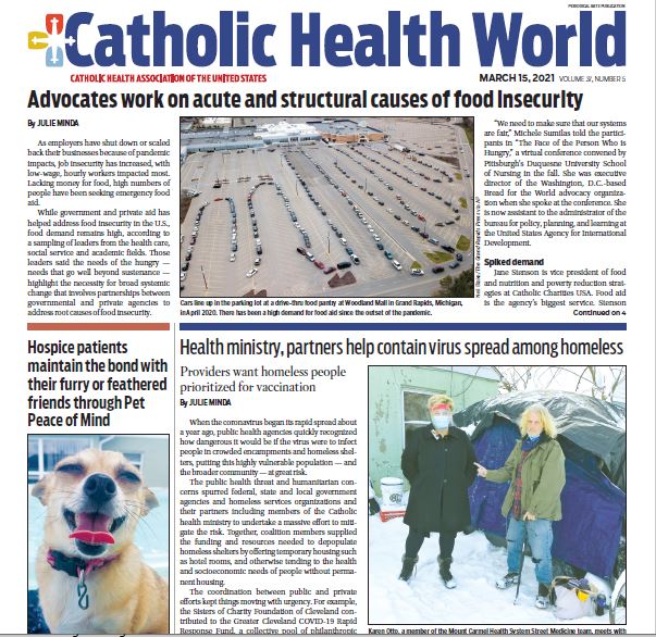 Catholic Health World Features Health System Ministries In Cover Story About Containing Virus Spread Among People Experiencing Homelessness Sisters Of Charity Health System Blog Sisters Of Charity
