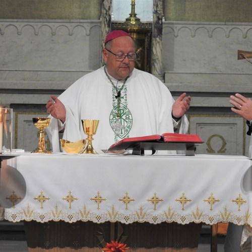 Bishop Edward Malesic celebrates the Feast of St. Vincent de Paul at St. Vincent Charity Medical Center
