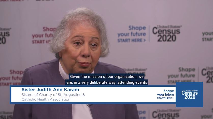 Sr. Judith Ann Karam, CSA, joins other faith-based leaders in promoting the census during 2020 Census Faith Communities Weekend of Action