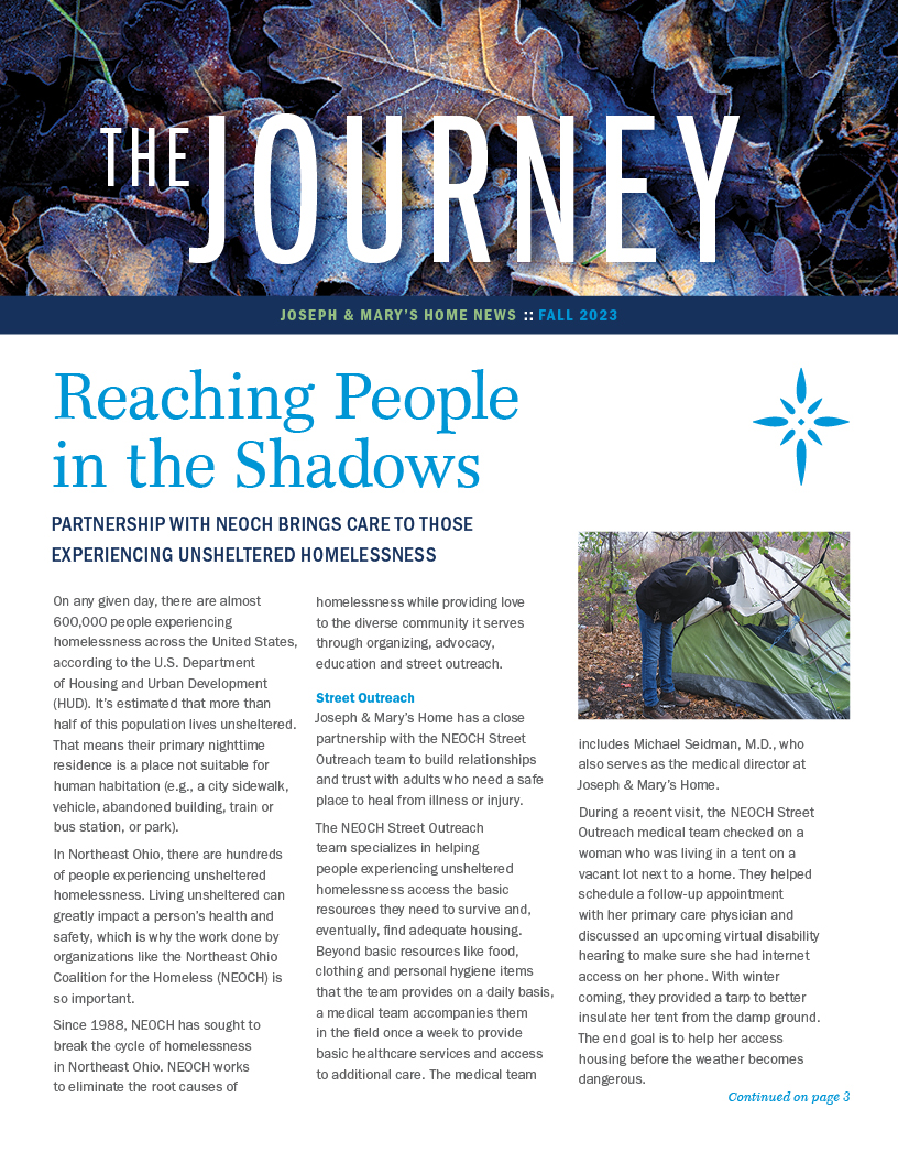 Joseph & Mary's Home highlights partnership with Northeast Ohio Coalition for the Homeless in latest newsletter
