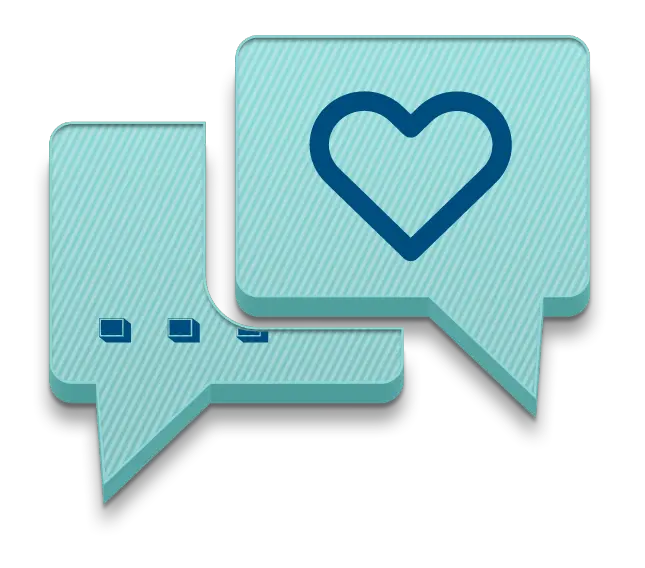 message icon with a heart in the chat bubble