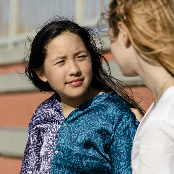 teen comforting sad girl